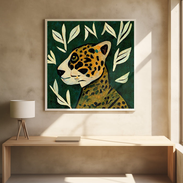 Tiger In Profile Square Poster Art Print by Treechild