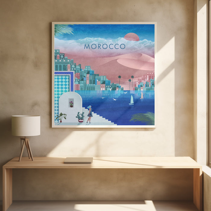 Morocco Square.png Square Poster Art Print by Emel Tunaboylu