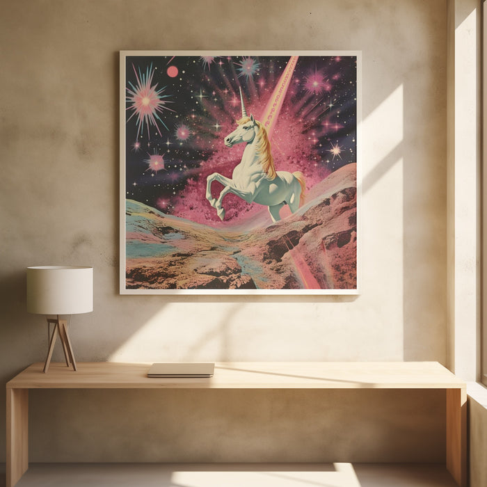 Magic Unicorn Collage Art Square Poster Art Print by Samantha Hearn