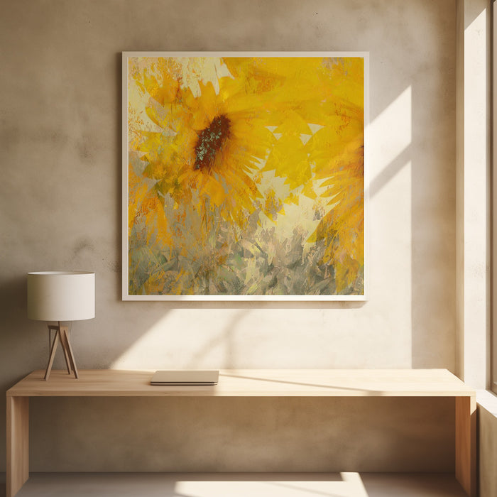 Sunflower Square Poster Art Print by Nel Talen