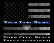 Thin blue line Police officer retirement Gift Sign