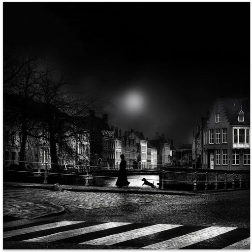 Moonlight stroll by Piet Flour Square Canvas Print Art for Modern Home Decor. Decorate your office or living room with canvas artwork