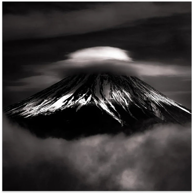 The last Fujiyama in Heisei by Masayuki Nozaki Square Canvas Print Art for Modern Home Decor. Decorate your office or living room with canvas artwork