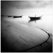 Calm Lake Boats by Marco Faria Square Canvas Print Art for Modern Home Decor. Decorate your office or living room with canvas artwork