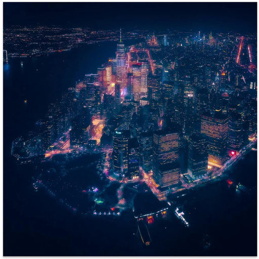 Lower Manhattan by Javier de la Torre Square Canvas Print Art for Modern Home Decor. Decorate your office or living room with canvas artwork