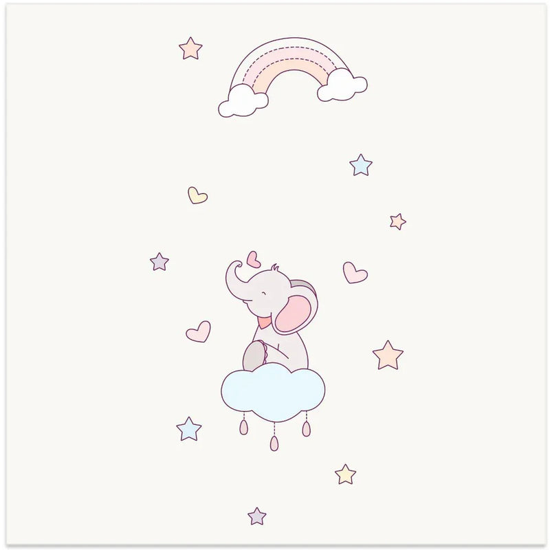 Little Elephant Square Canvas Art  Xuan Thai 