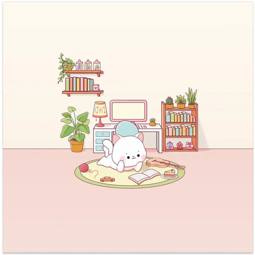 Kitty Room Square Canvas Art  Xuan Thai 