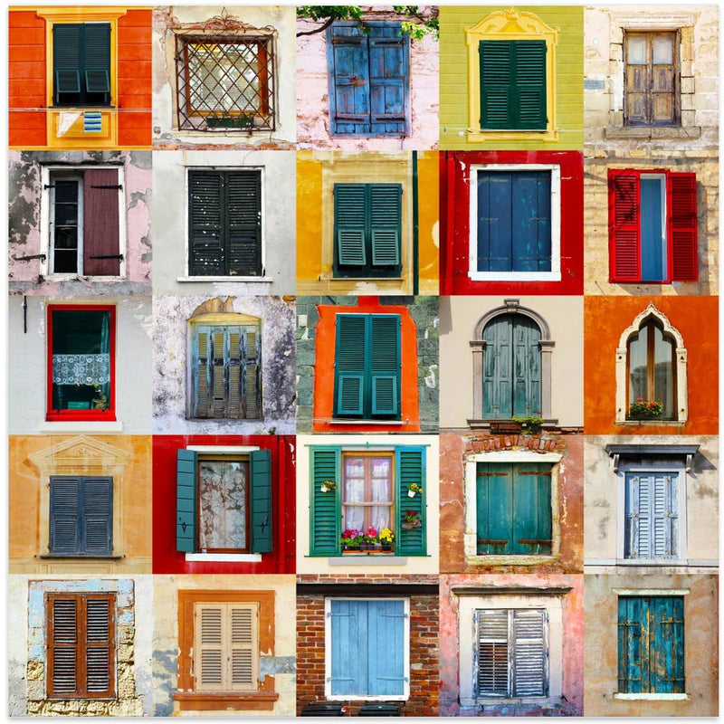 Twenty Five Windows by Igor Shrayer Square Canvas Print Art for Modern Home Decor. Decorate your office or living room with canvas artwork