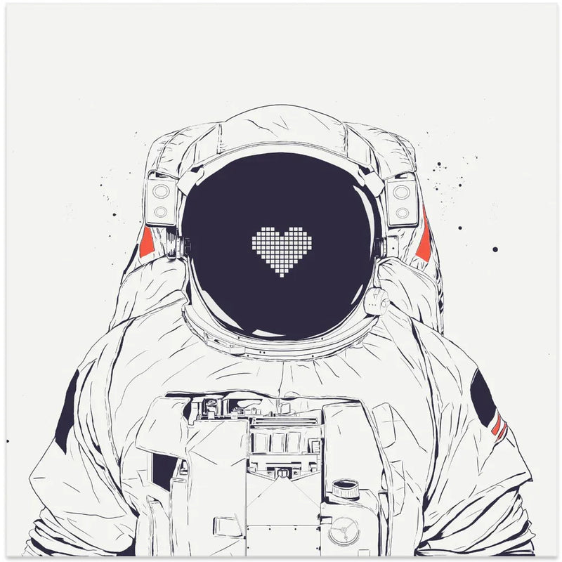 Astronaut love by Balazs Solti Square Canvas Print Art for Modern Home Decor. Decorate your office or living room with canvas artwork
