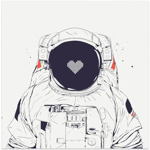 Astronaut love by Balazs Solti Square Canvas Print Art for Modern Home Decor. Decorate your office or living room with canvas artwork