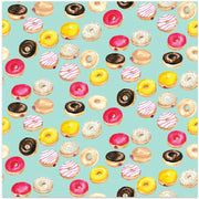 Watercolor donuts pattern in aqua by Rosana Laiz Blursbyai Square Canvas Print Art for Modern Home Decor. Decorate your office or living room with canvas artwork