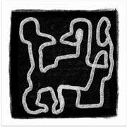 Black Scribble 2 by Sharyn Bursic Square Canvas Print Art for Modern Home Decor. Decorate your office or living room with canvas artwork