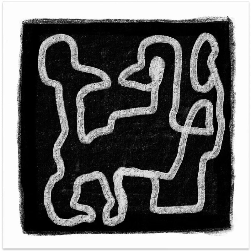 Black Scribble 2 by Sharyn Bursic Square Canvas Print Art for Modern Home Decor. Decorate your office or living room with canvas artwork