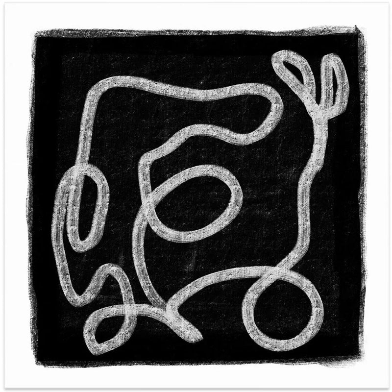 Black Scribble Lines 1 by Sharyn Bursic Square Canvas Print Art for Modern Home Decor. Decorate your office or living room with canvas artwork