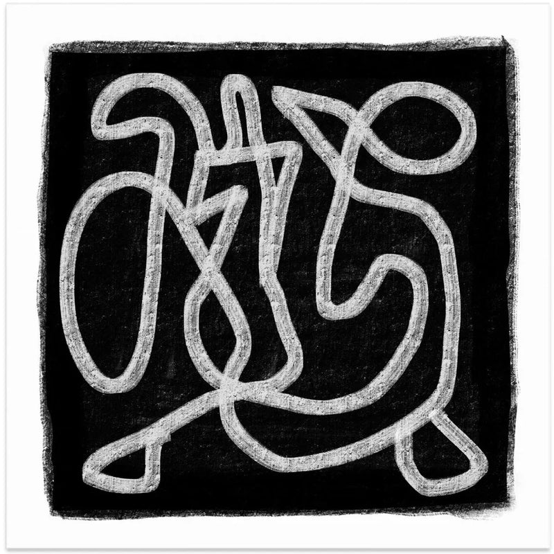 Black Scribble 3 by Sharyn Bursic Square Canvas Print Art for Modern Home Decor. Decorate your office or living room with canvas artwork