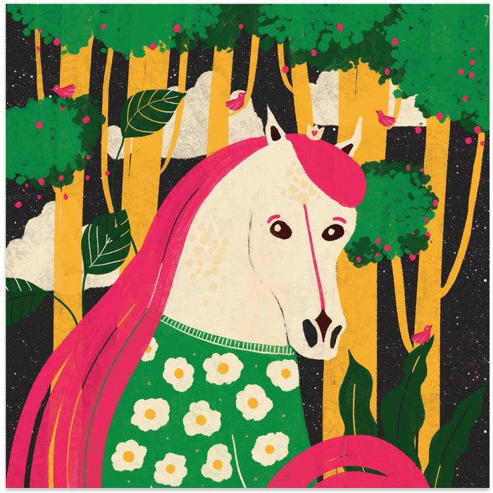 Horse-Animal Trilogy Square Canvas Art Print