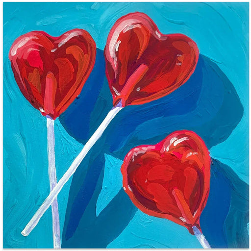 Heart Lollipops by Key and Sea Creative Square Canvas Print Art for Modern Home Decor. Decorate your office or living room with canvas artwork