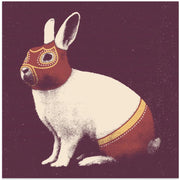 Lapin Catcheur Square Canvas Art  Florent Bodart 