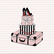 Stylish Travels by Martina Square Canvas Print Art for Modern Home Decor. Decorate your office or living room with canvas artwork