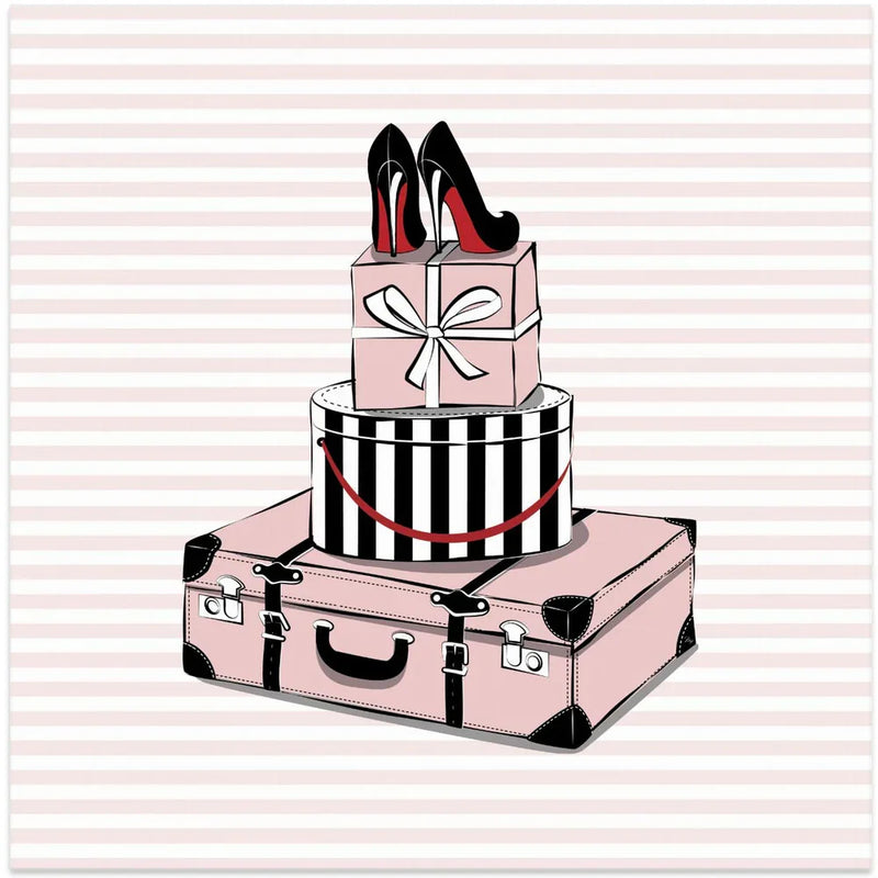 Stylish Travels by Martina Square Canvas Print Art for Modern Home Decor. Decorate your office or living room with canvas artwork