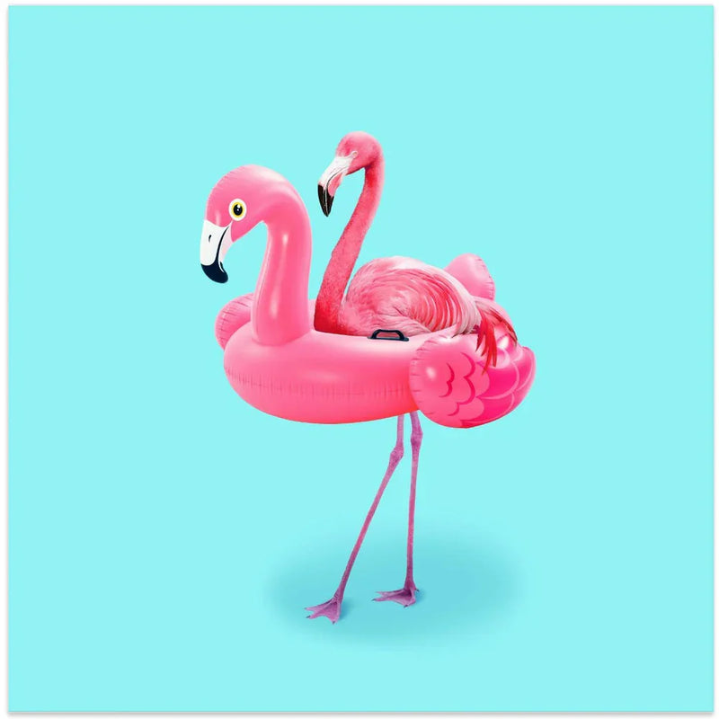 Flamingo on Resort Square Canvas Art  Artem Pozdniakov 