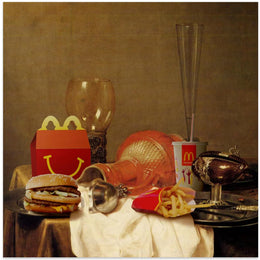 Classic dinner by Artem Pozdniakov Square Canvas Print Art for Modern Home Decor. Decorate your office or living room with canvas artwork