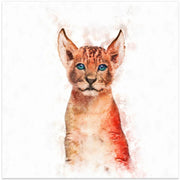 Baby Lion by Emel Tunaboylu Square Canvas Print Art for Modern Home Decor. Decorate your office or living room with canvas artwork