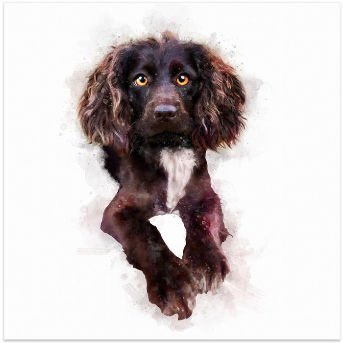Baby Puppy Square Canvas Art Print