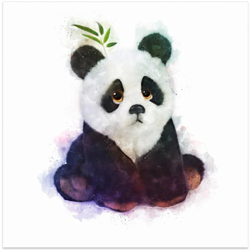 Baby Panda by Emel Tunaboylu Square Canvas Print Art for Modern Home Decor. Decorate your office or living room with canvas artwork