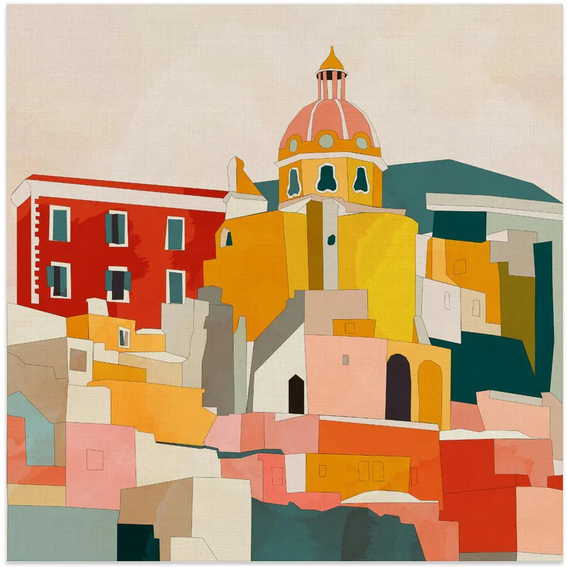 Procida Italy Kopie by Ana Rut Bre Square Canvas Print Art for Modern Home Decor. Decorate your office or living room with canvas artwork