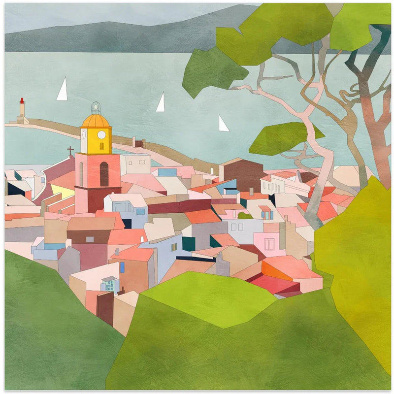 Saint Tropez Kopie2 by Ana Rut Bre Square Canvas Print Art for Modern Home Decor. Decorate your office or living room with canvas artwork