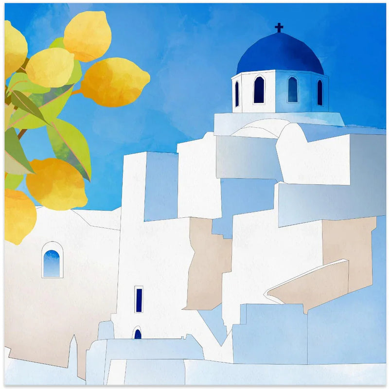 Santorini Neu by Ana Rut Bre Square Canvas Print Art for Modern Home Decor. Decorate your office or living room with canvas artwork