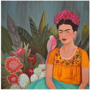 Frida a Casa Azul by Sylvie Demers Square Canvas Print Art for Modern Home Decor. Decorate your office or living room with canvas artwork