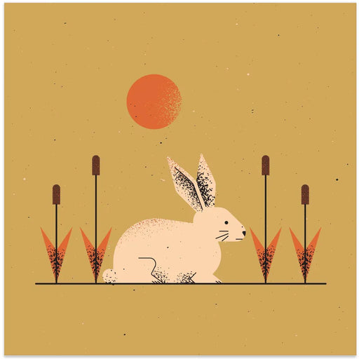 White Rabbit by Vision Grasp Art Square Canvas Print Art for Modern Home Decor. Decorate your office or living room with canvas artwork