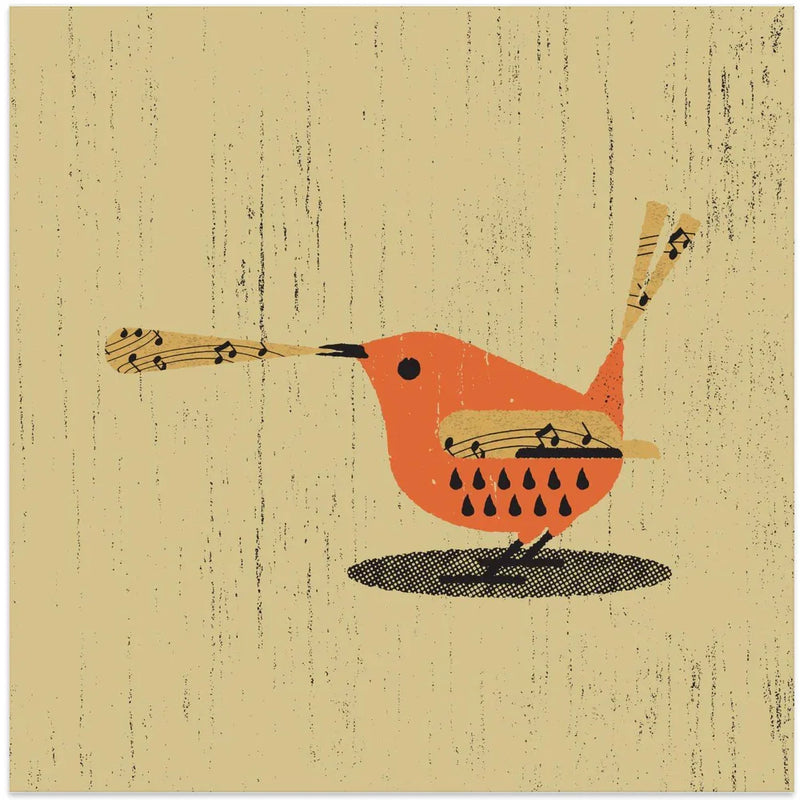 Singing Bird by Vision Grasp Art Square Canvas Print Art for Modern Home Decor. Decorate your office or living room with canvas artwork