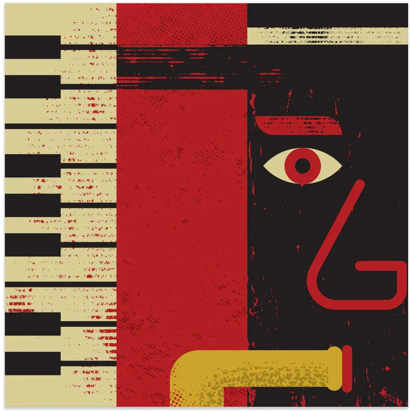 Jazz by Vision Grasp Art Square Canvas Print Art for Modern Home Decor. Decorate your office or living room with canvas artwork