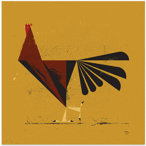 Rooster by Vision Grasp Art Square Canvas Print Art for Modern Home Decor. Decorate your office or living room with canvas artwork