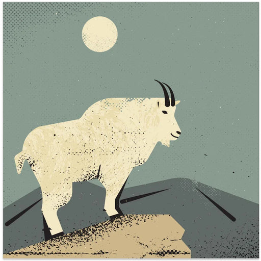 Mountain Goat by Vision Grasp Art Square Canvas Print Art for Modern Home Decor. Decorate your office or living room with canvas artwork