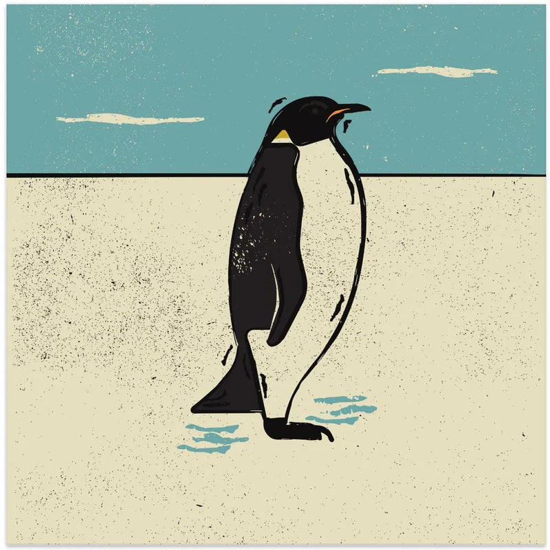 Penguin by Vision Grasp Art Square Canvas Print Art for Modern Home Decor. Decorate your office or living room with canvas artwork