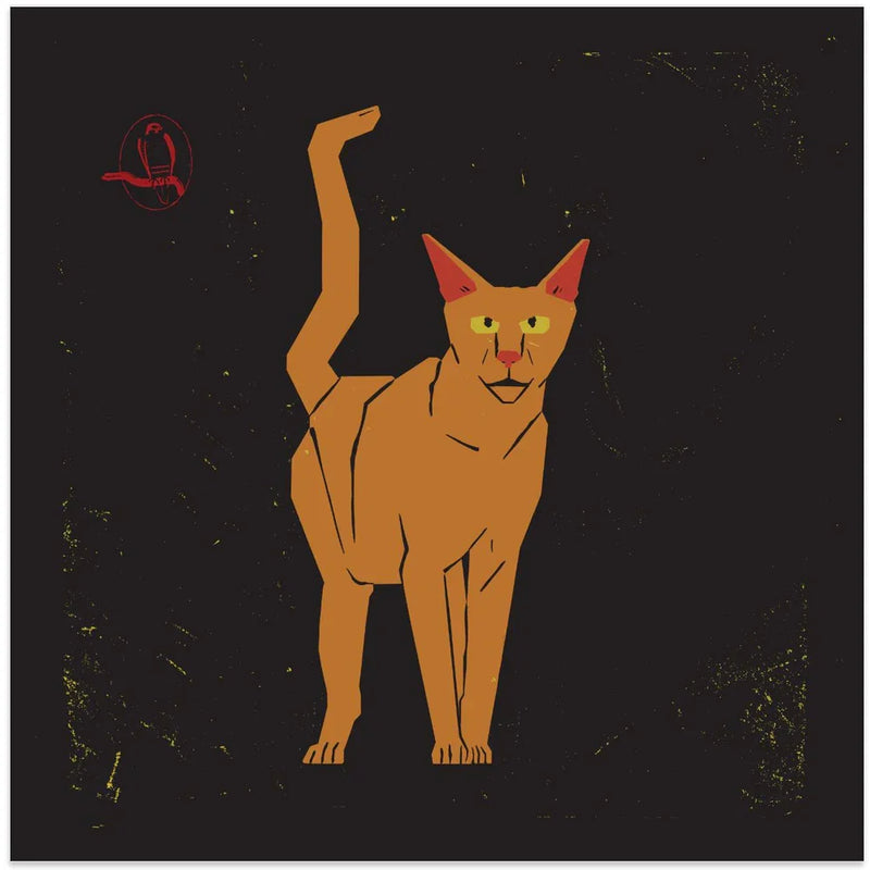 Orange Cat by Vision Grasp Art Square Canvas Print Art for Modern Home Decor. Decorate your office or living room with canvas artwork