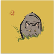 Hiding Cat by Vision Grasp Art Square Canvas Print Art for Modern Home Decor. Decorate your office or living room with canvas artwork