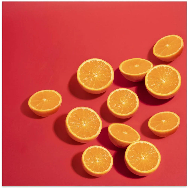 Naranjas by Julia Ramiro Square Canvas Print Art for Modern Home Decor. Decorate your office or living room with canvas artwork