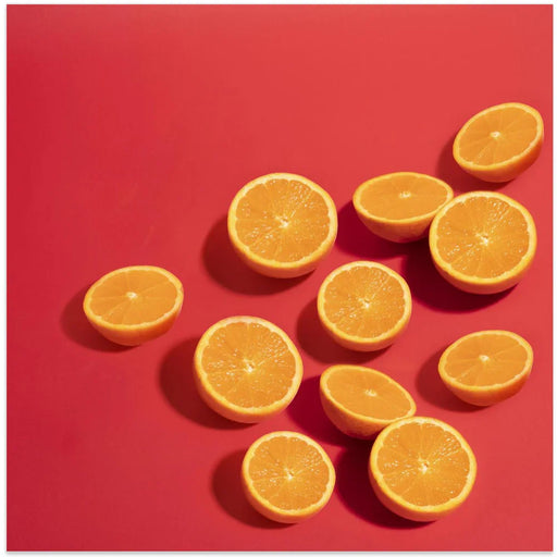 Naranjas by Julia Ramiro Square Canvas Print Art for Modern Home Decor. Decorate your office or living room with canvas artwork