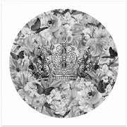 Candy Blooms & Crown Black & White by Sue Skellern Square Canvas Print Art for Modern Home Decor. Decorate your office or living room with canvas artwork