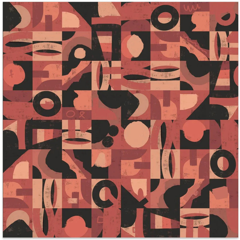 Mid Century Grid Pattern Nine by Little Dean Square Canvas Print Art for Modern Home Decor. Decorate your office or living room with canvas artwork