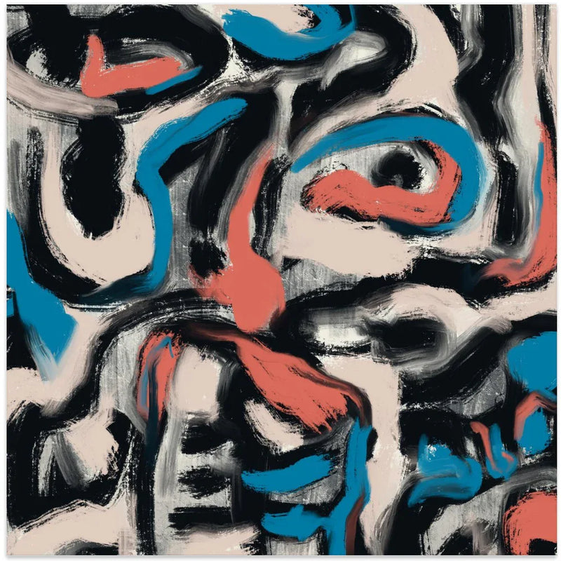 Ink and oil abstract by Little Dean Square Canvas Print Art for Modern Home Decor. Decorate your office or living room with canvas artwork