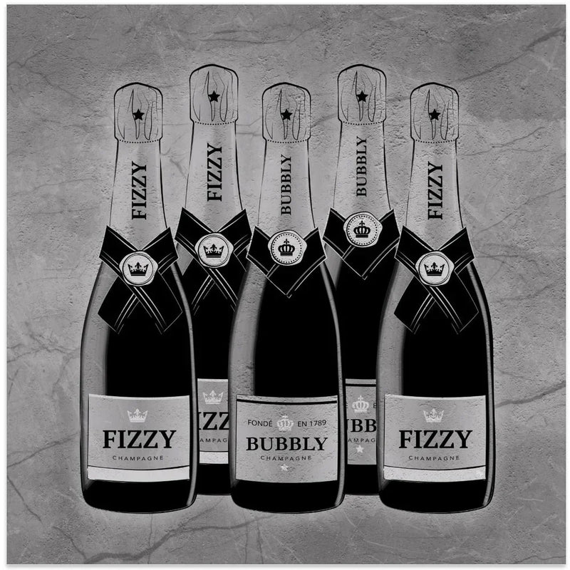 Champagne by Martina Square Canvas Print Art for Modern Home Decor. Decorate your office or living room with canvas artwork