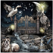 Maciej and his elf's treasure by Rafal Kulik Square Canvas Print Art for Modern Home Decor. Decorate your office or living room with canvas artwork