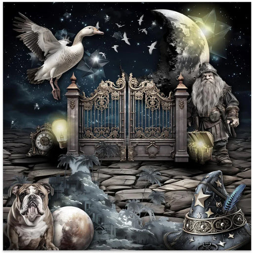 Maciej and his elf's treasure by Rafal Kulik Square Canvas Print Art for Modern Home Decor. Decorate your office or living room with canvas artwork