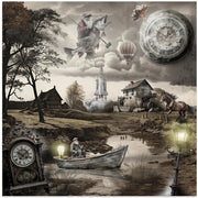 Atomic middle ages II by Rafal Kulik Square Canvas Print Art for Modern Home Decor. Decorate your office or living room with canvas artwork